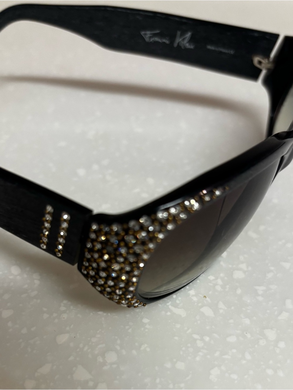 Francis Klein Eyeglasses Frames petite Made In France Swarovski Crystals Bluish